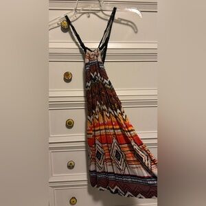 Vintage Y2K Forever 21 Multicolor Boho top with Black Crochet Straps